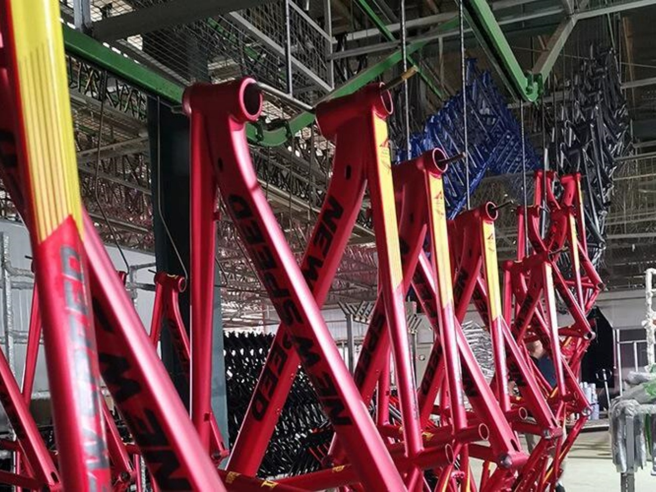 Bicycle Frame Painting and Hanging Line