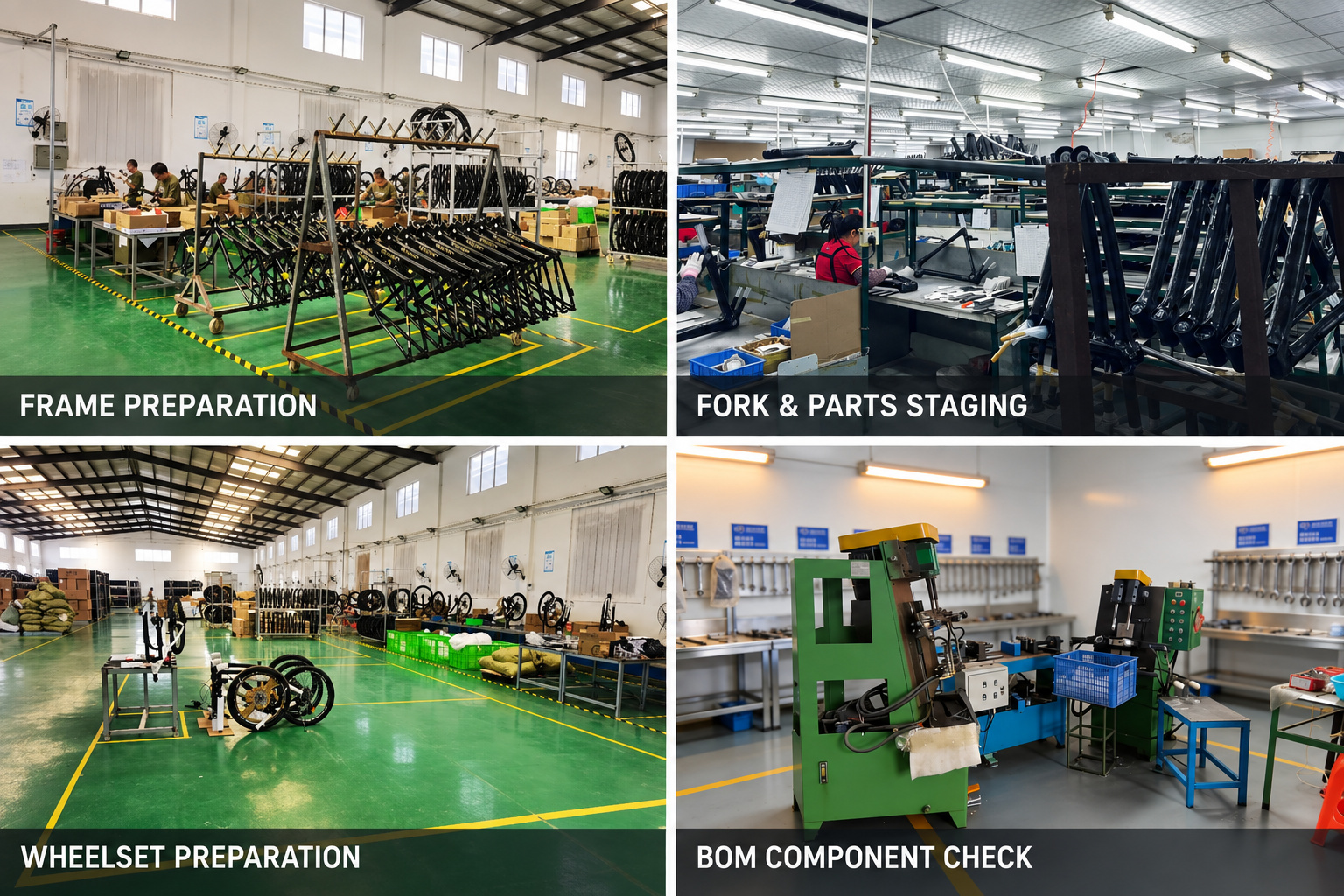 Bicycle component preparation and BOM checking before assembly