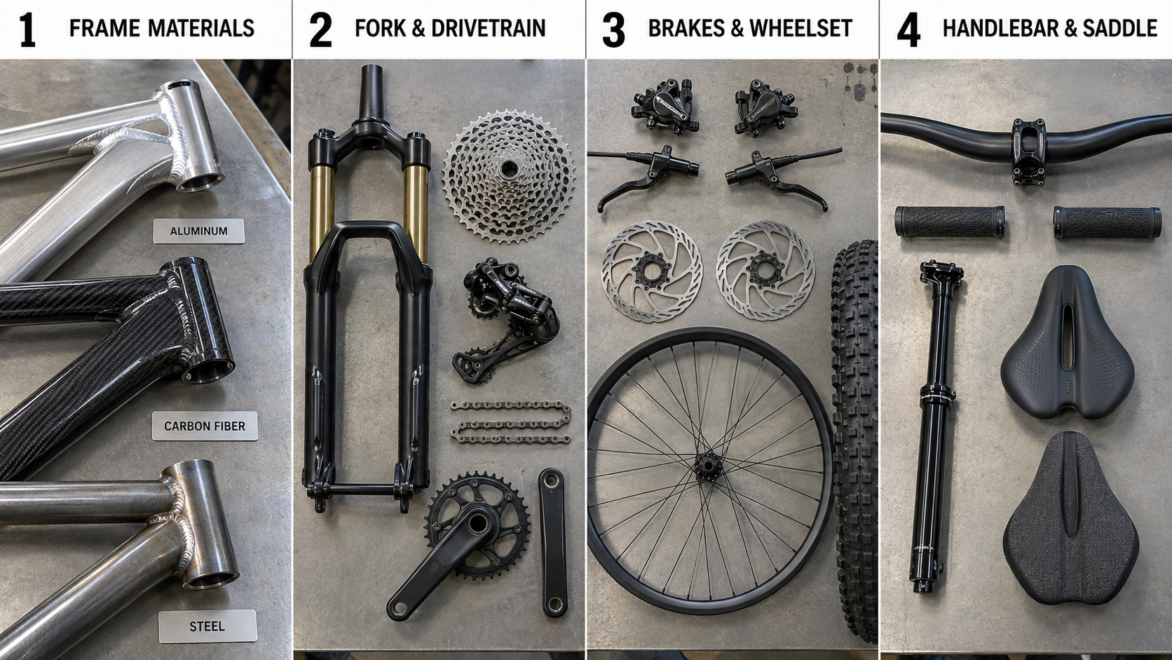 Bicycle frame materials and component selection process.