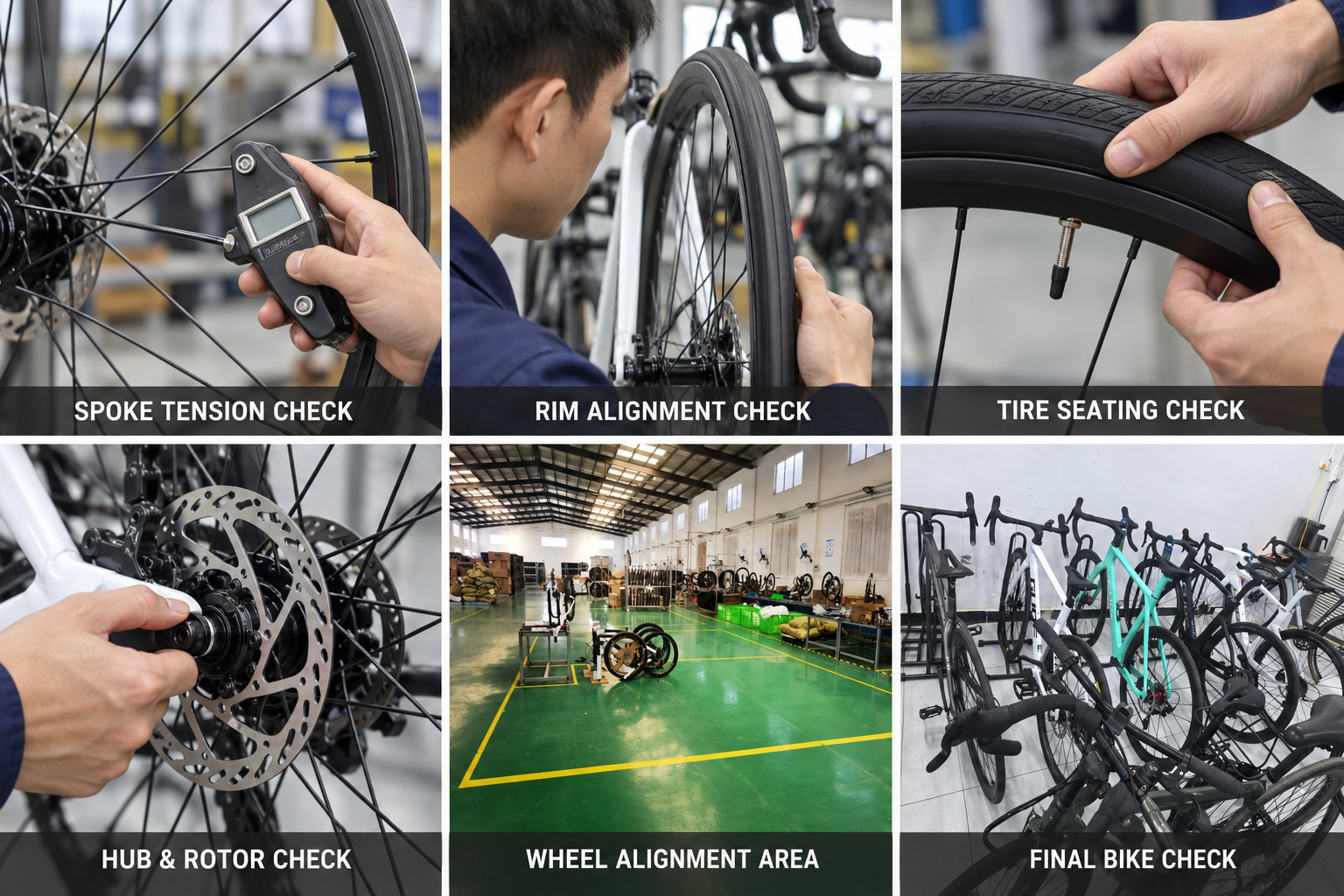 Bicycle wheel building and production testing process