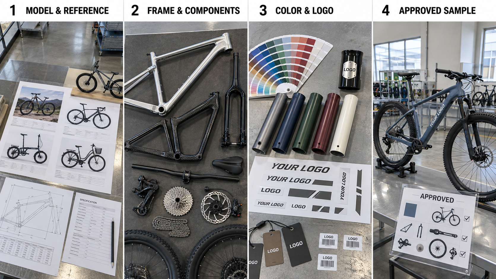 Custom bike development from model selection to approved sample.