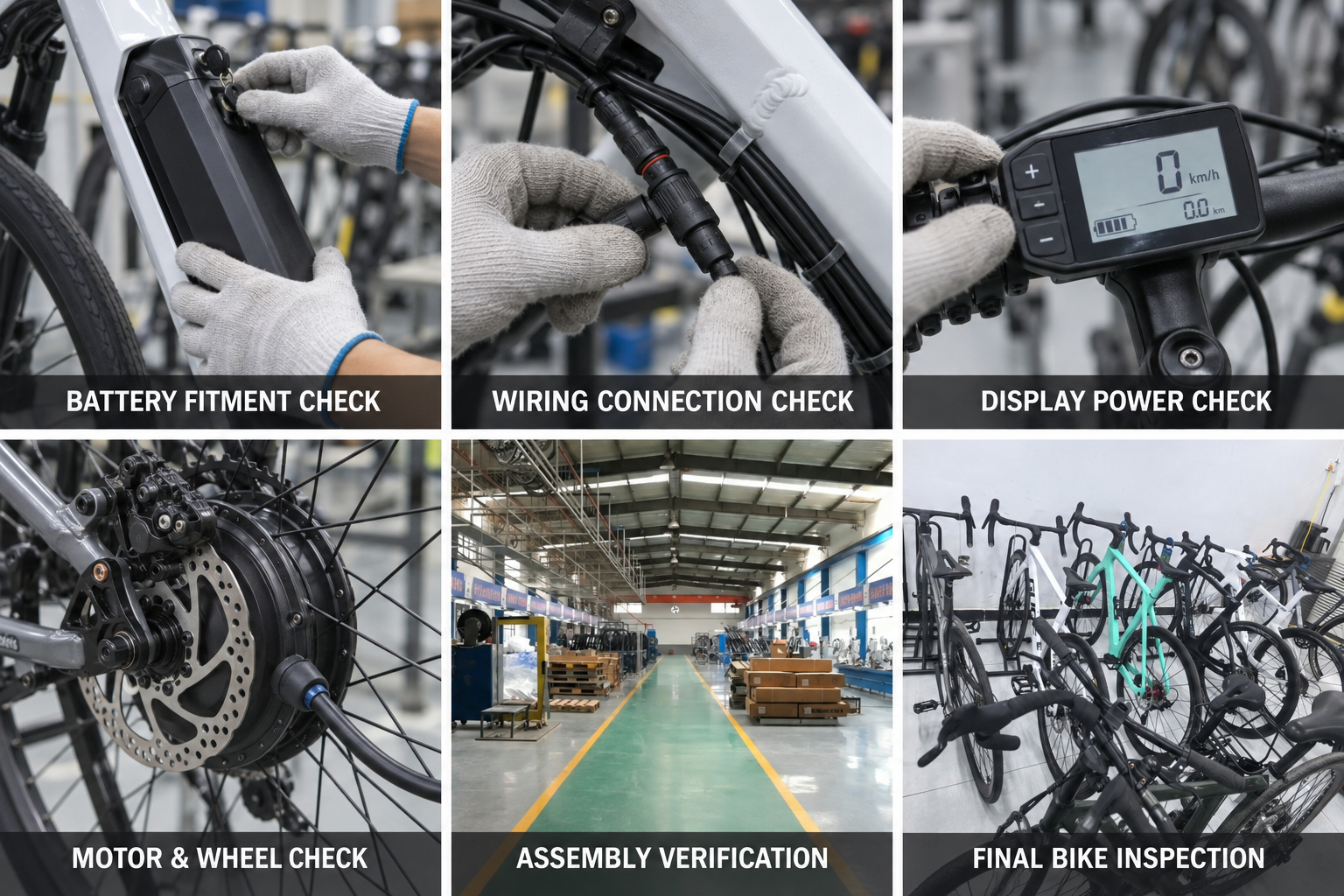 Electric bike integration and functional inspection process