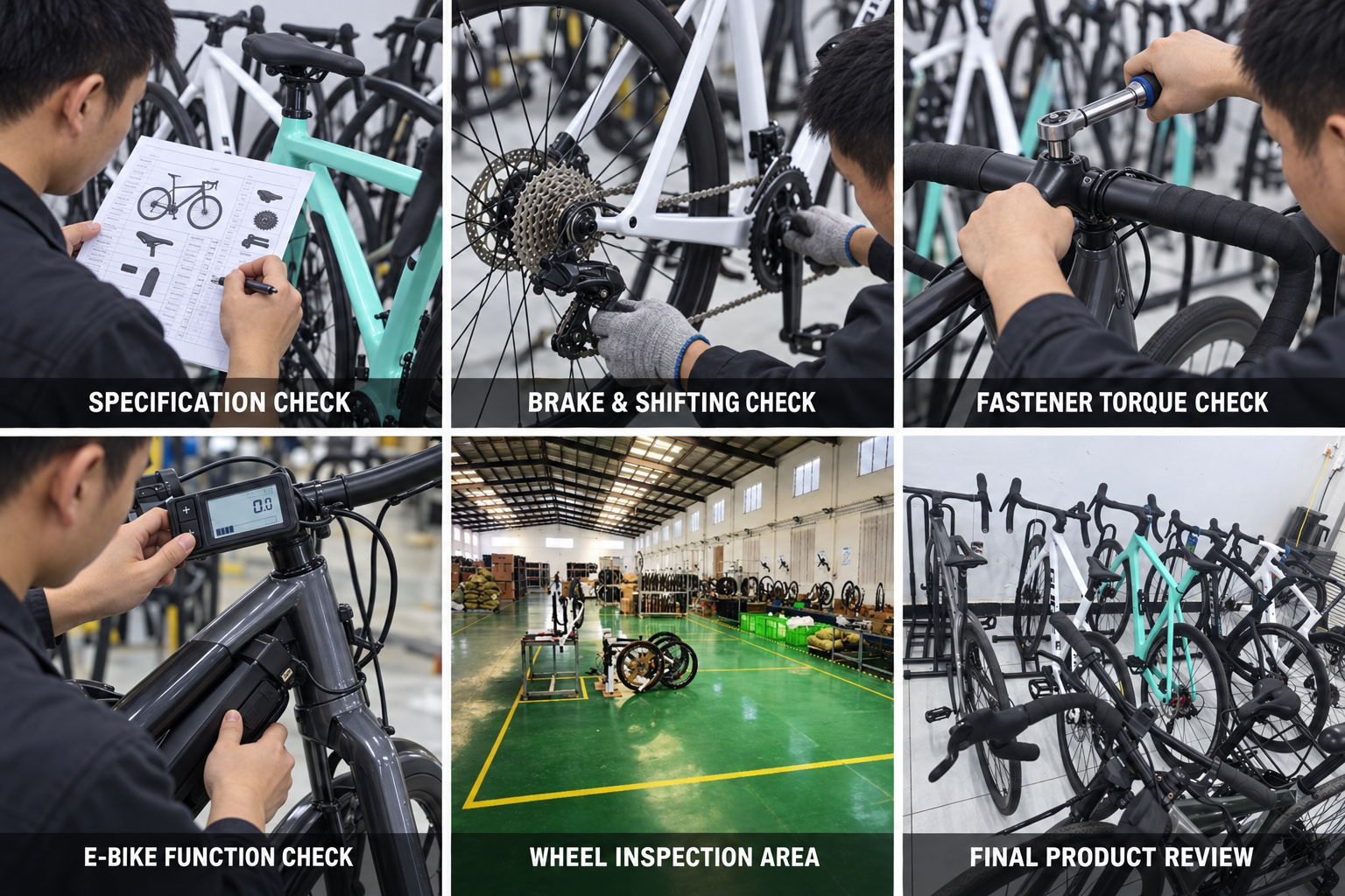 Final bicycle inspection before export packing