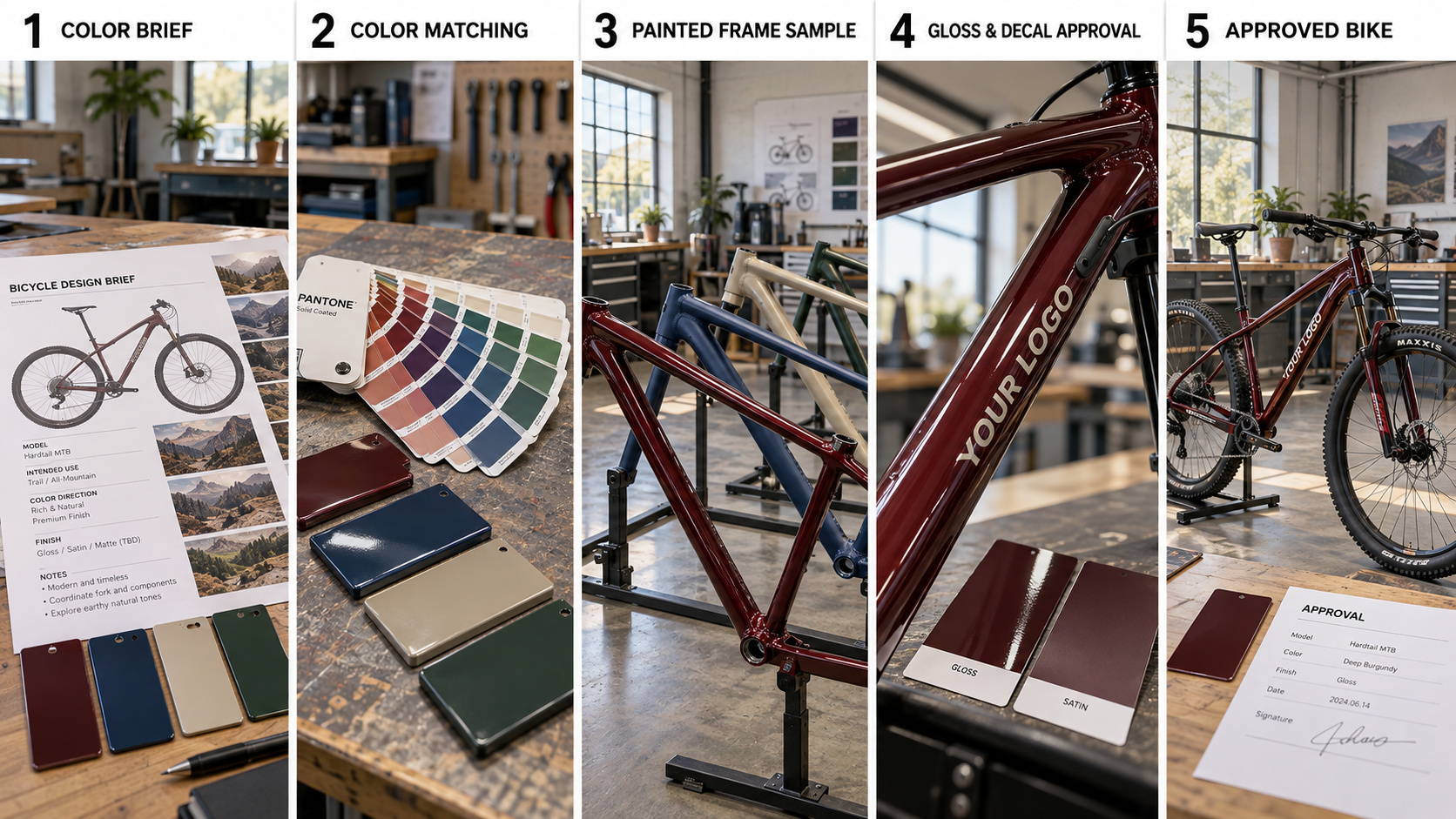 OEM bicycle frame color customization steps